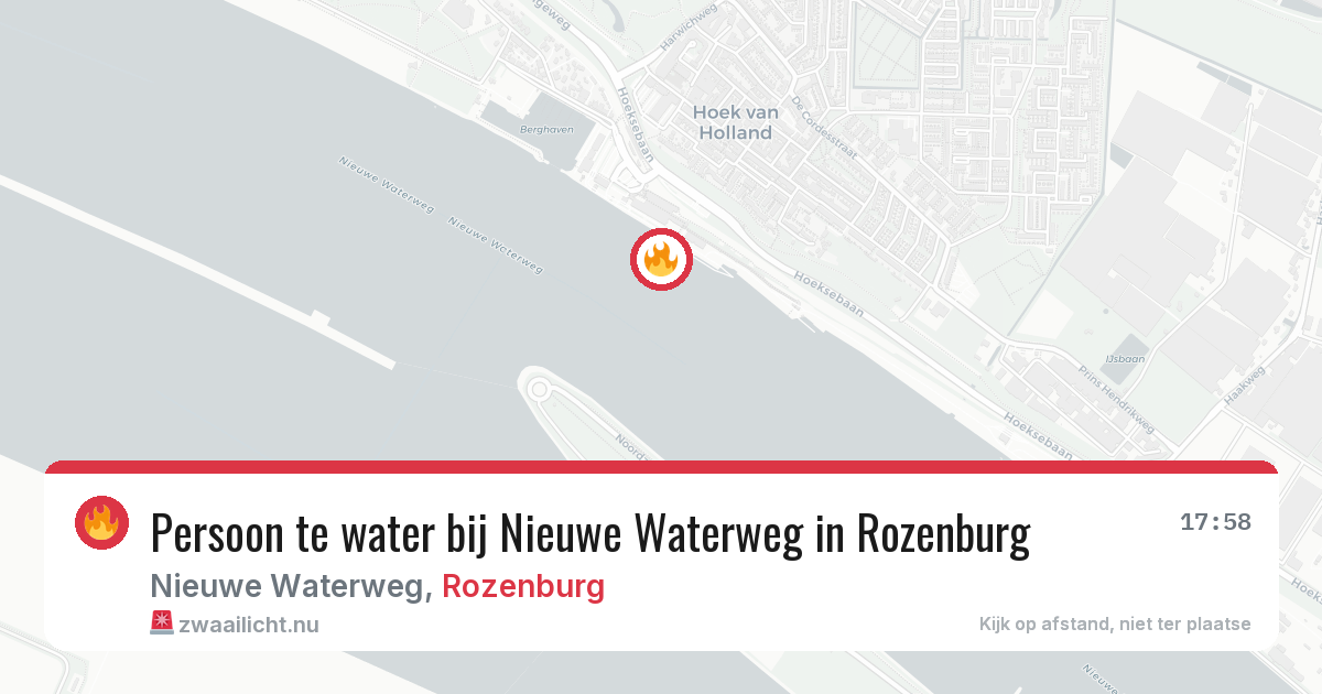 Persoon te water bij Nieuwe Waterweg in Rozenburg — 1 jun 2026