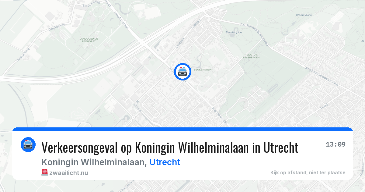Verkeersongeval op Koningin Wilhelminalaan in Utrecht — 21 mrt 2026