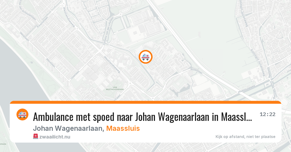 Ambulance met spoed naar Johan Wagenaarlaan in Maassluis — 20 jul 2026