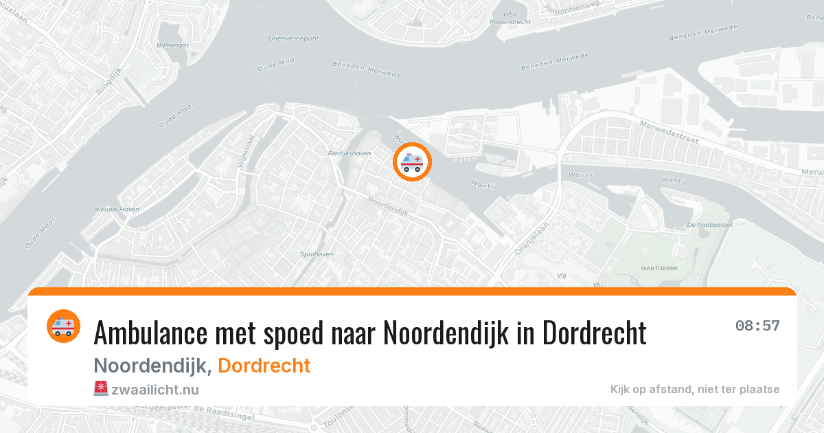Ambulance met spoed naar Noordendijk in Dordrecht — 26 jul 2026