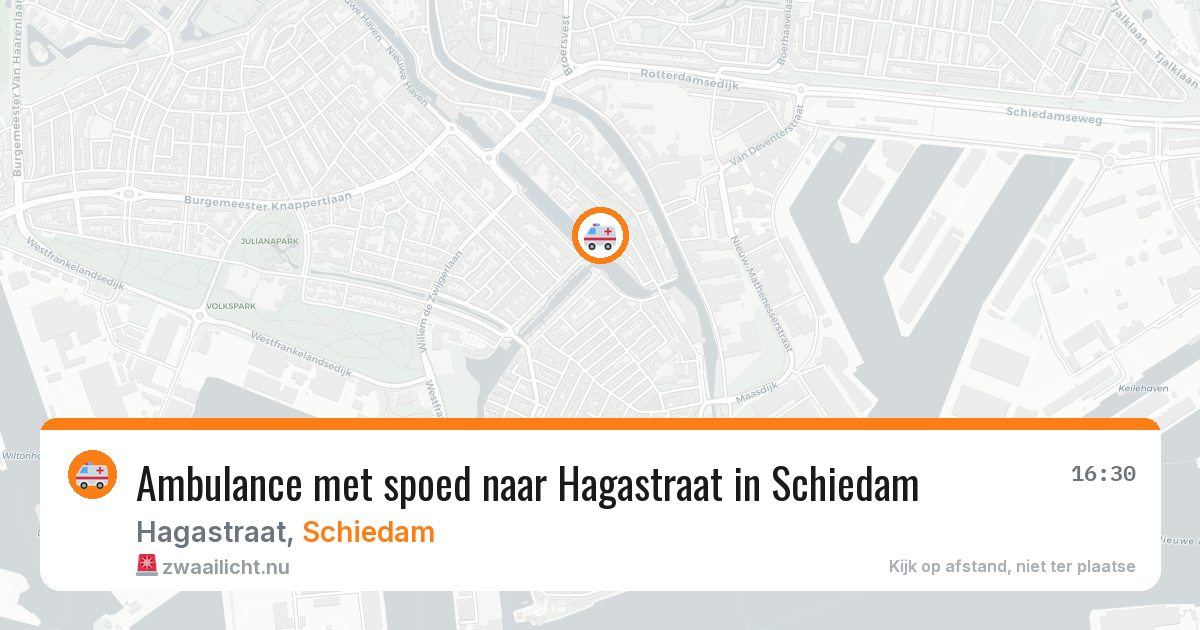 Ambulance met spoed naar Hagastraat in Schiedam — 16 mrt 2026