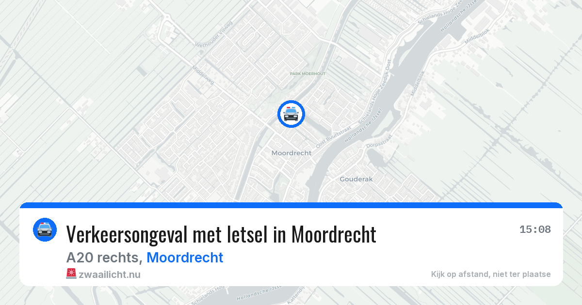 Verkeersongeval met letsel in Moordrecht — 22 mrt 2026