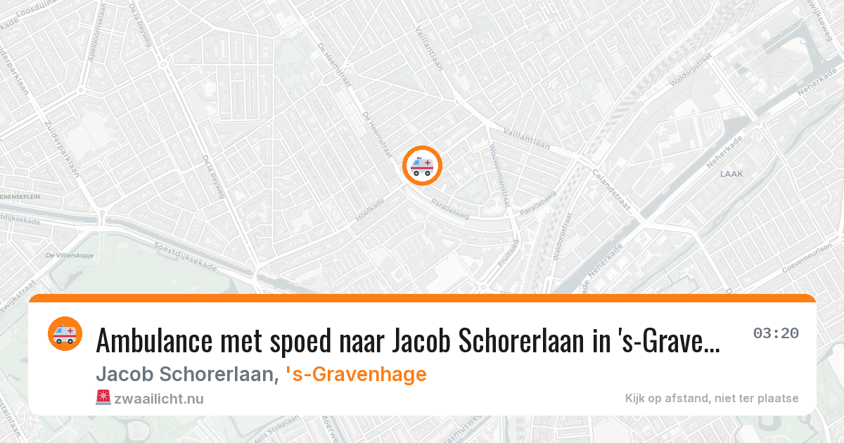 Ambulance met spoed naar Jacob Schorerlaan in 's-Gravenhage — 19 mrt 2026