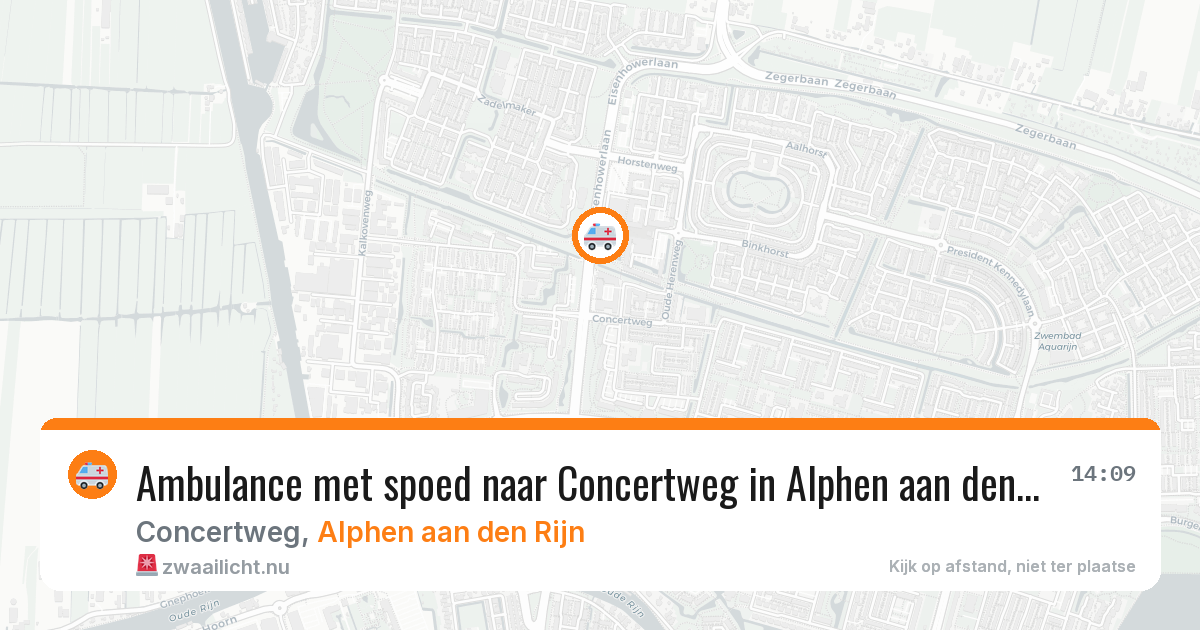 Ambulance met spoed naar Concertweg in Alphen aan den Rijn — 26 jul 2026