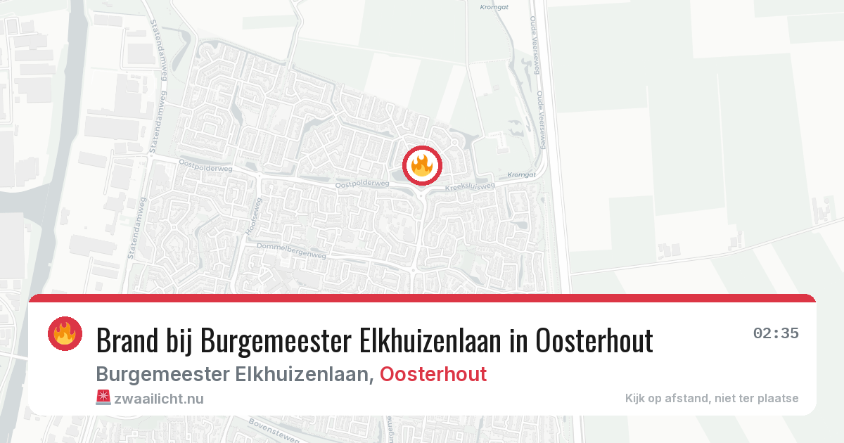 Brand bij Burgemeester Elkhuizenlaan in Oosterhout — 23 jul 2026