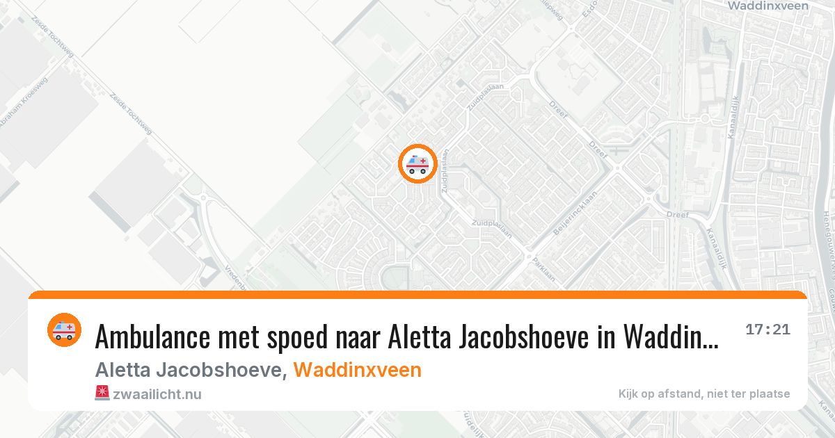 Ambulance met spoed naar Aletta Jacobshoeve in Waddinxveen — 21 jul 2026