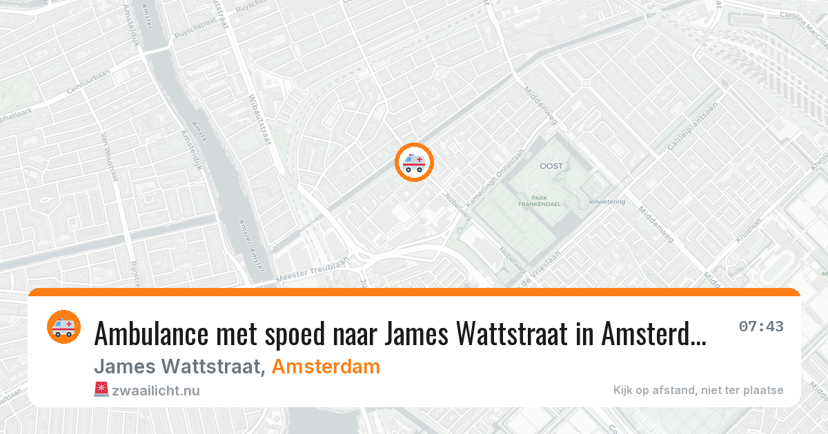 Ambulance met spoed naar James Wattstraat in Amsterdam — 4 jun 2026