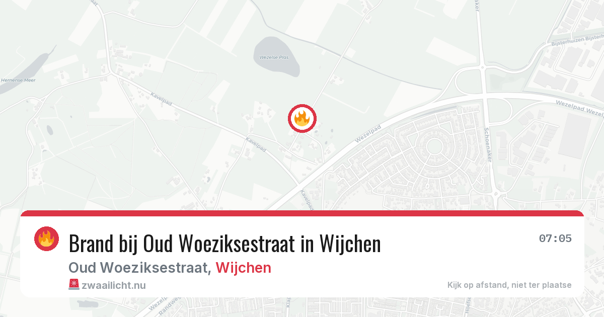 Brand bij Oud Woeziksestraat in Wijchen — 25 mrt 2026