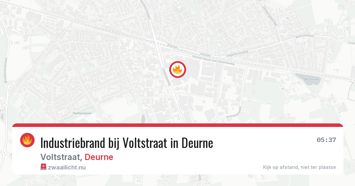 Industriebrand bij Voltstraat in Deurne — 14 jul 2026