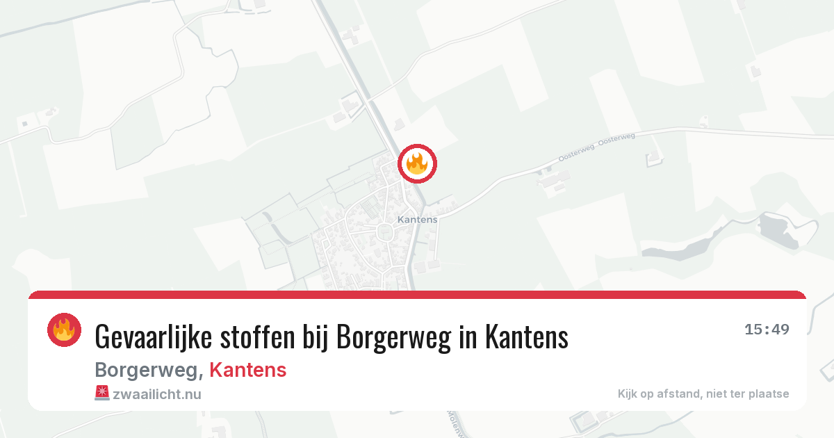 Gevaarlijke stoffen bij Borgerweg in Kantens — 3 jul 2026