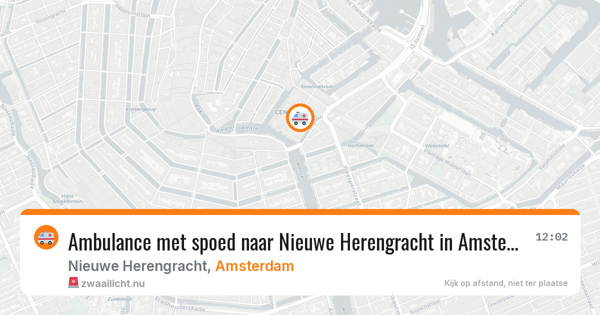 Ambulance met spoed naar Nieuwe Herengracht in Amsterdam — 24 mrt 2026