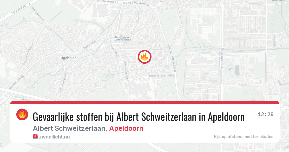 Gevaarlijke stoffen bij Albert Schweitzerlaan in Apeldoorn — 28 mei 2026