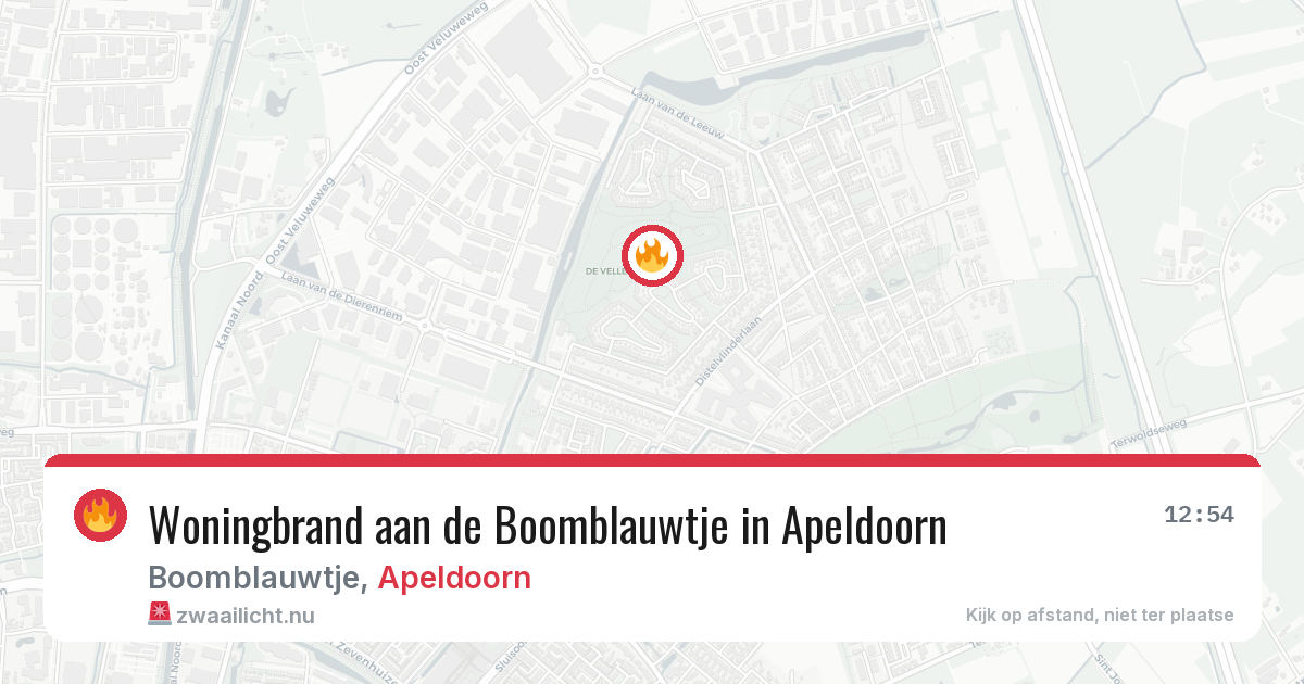 Woningbrand aan de Boomblauwtje in Apeldoorn — 24 mei 2026