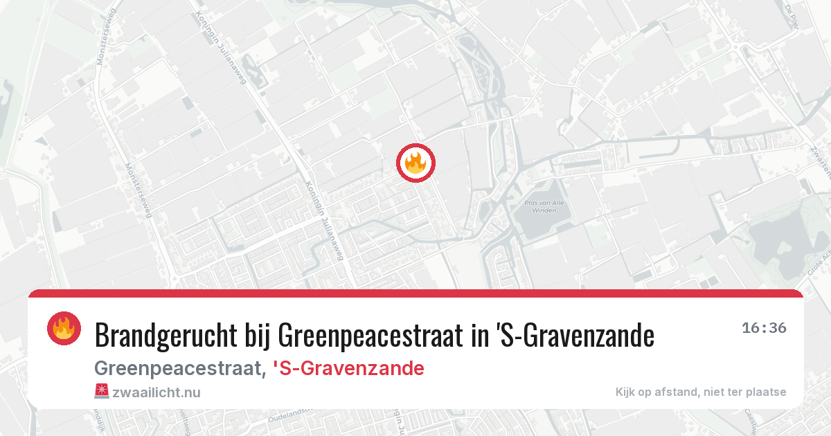 Brandgerucht bij Greenpeacestraat in 'S-Gravenzande — 22 mrt 2026