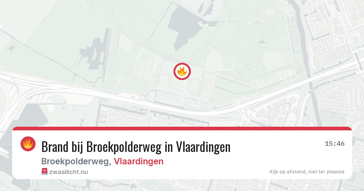 Brand bij Broekpolderweg in Vlaardingen — 16 jul 2026