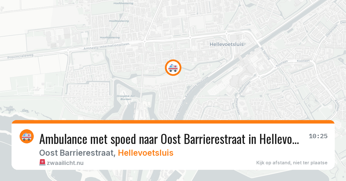 Ambulance met spoed naar Oost Barrierestraat in Hellevoetsluis — 20 jul 2026