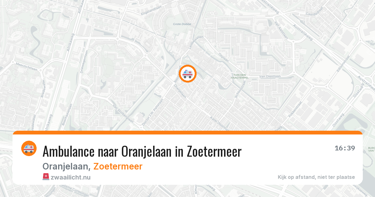 Ambulance naar Oranjelaan in Zoetermeer — 26 jul 2026