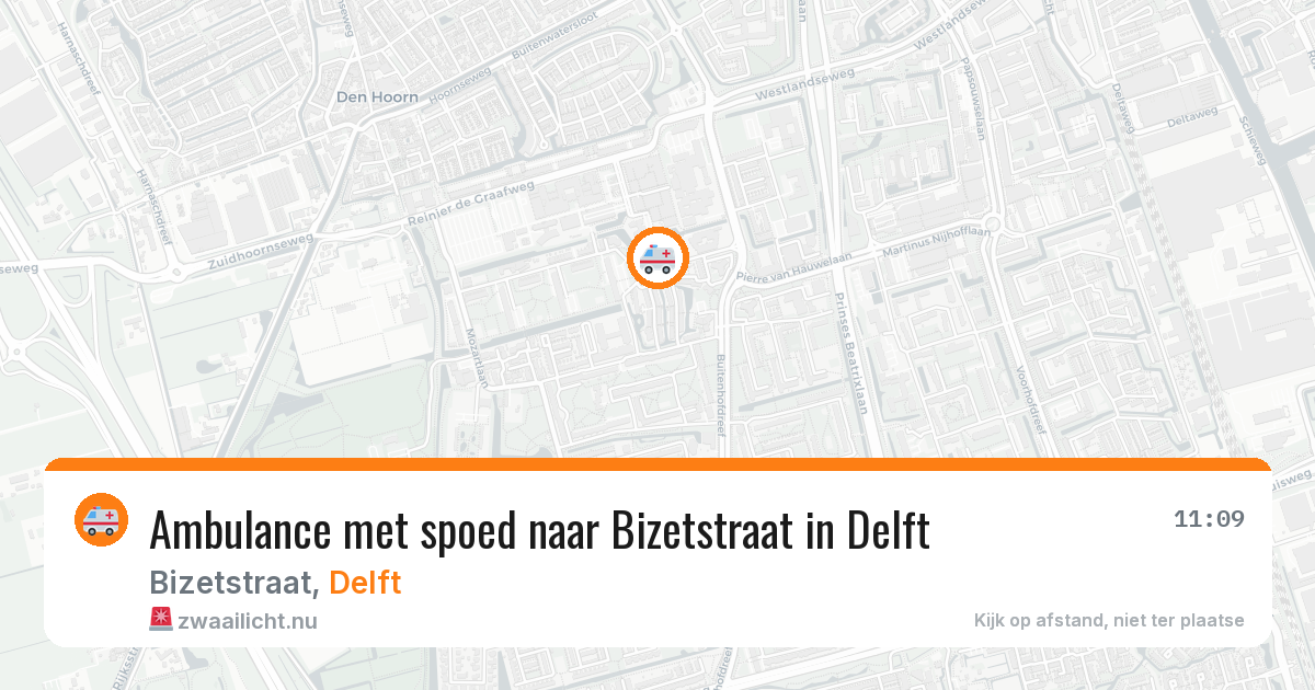 Ambulance met spoed naar Bizetstraat in Delft — 13 apr 2026