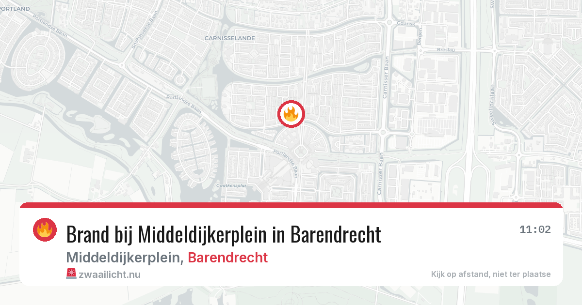 Brand bij Middeldijkerplein in Barendrecht — 17 jul 2026