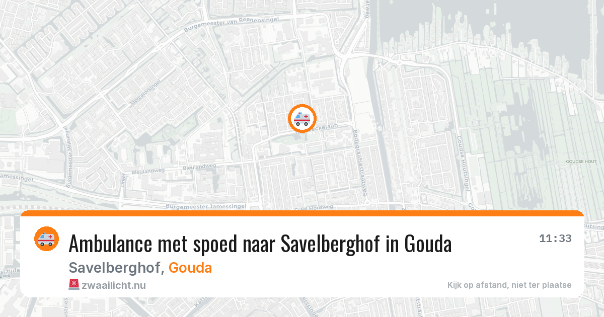 Ambulance met spoed naar Savelberghof in Gouda — 6 jun 2026