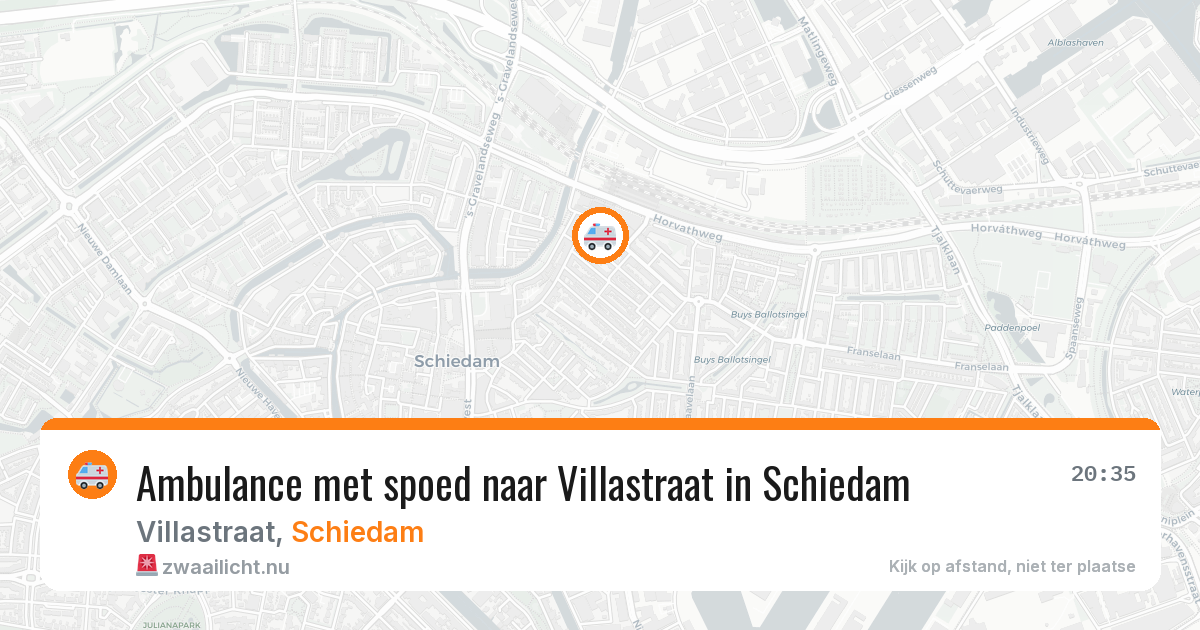 Ambulance met spoed naar Villastraat in Schiedam — 19 mei 2026