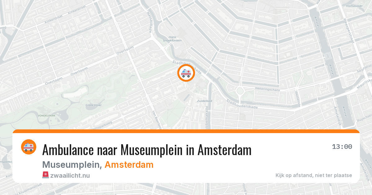 Ambulance naar Museumplein in Amsterdam — 13 jul 2026