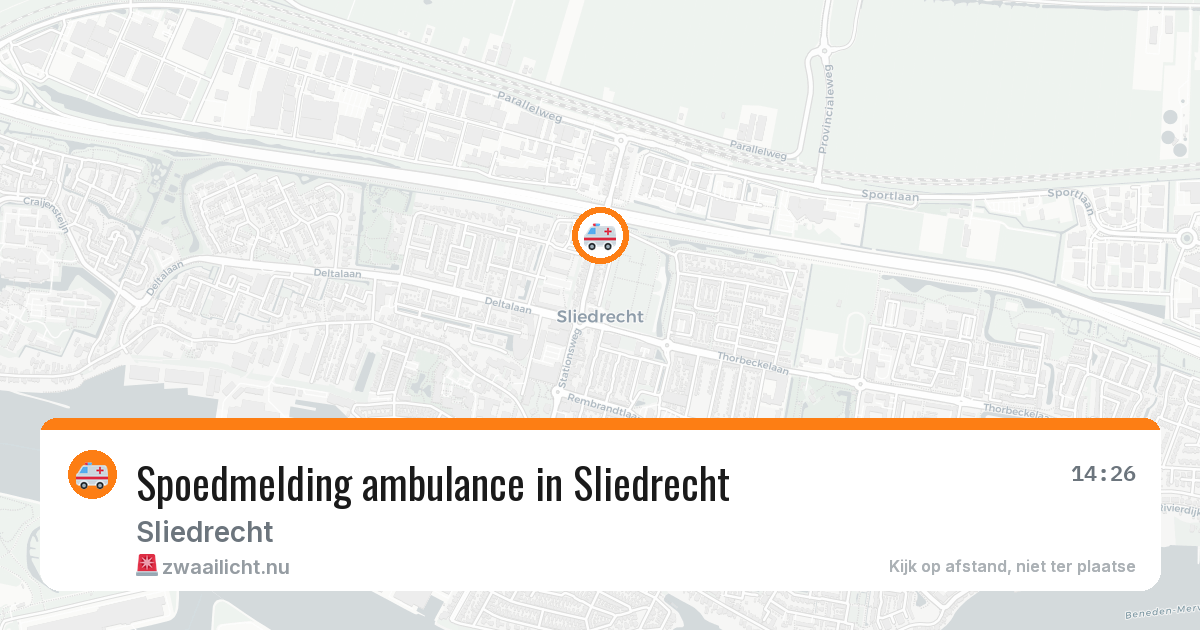Spoedmelding ambulance in Sliedrecht — 25 apr 2026