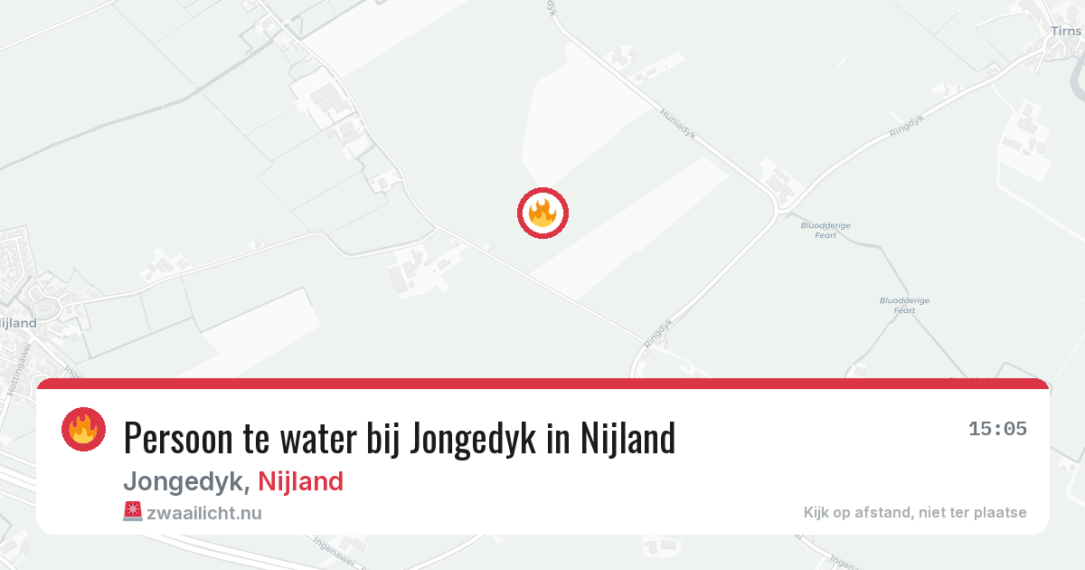 Persoon te water bij Jongedyk in Nijland — 8 apr 2026