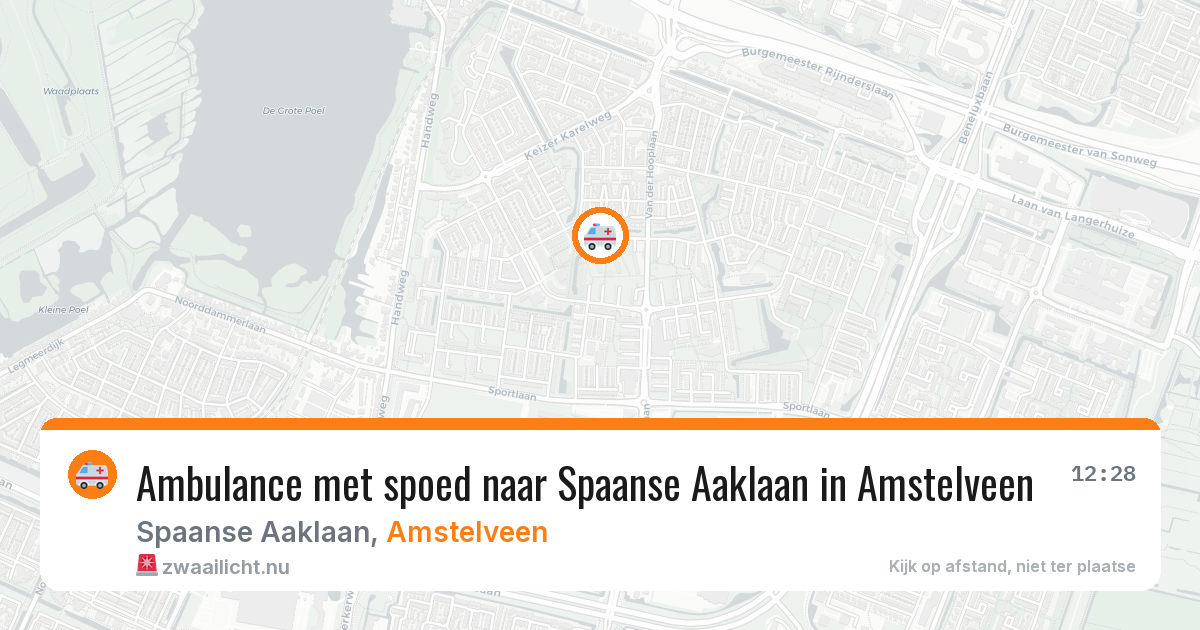 Ambulance met spoed naar Spaanse Aaklaan in Amstelveen — 20 jul 2026