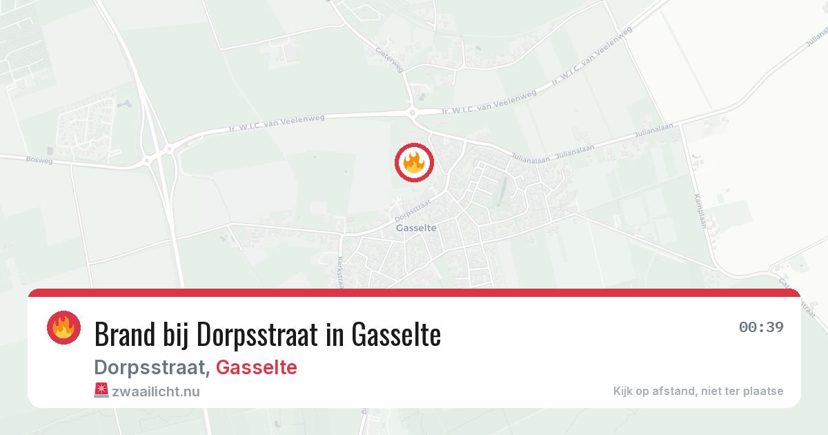 Brand bij Dorpsstraat in Gasselte — 24 jul 2026