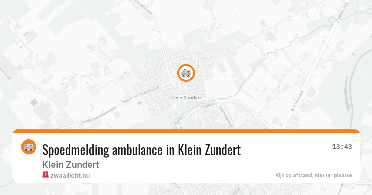 Spoedmelding ambulance in Klein Zundert — 10 jul 2026