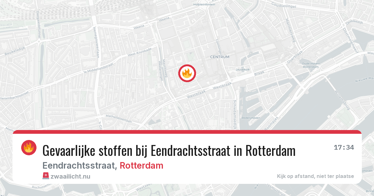 Gevaarlijke stoffen bij Eendrachtsstraat in Rotterdam — 20 mrt 2026