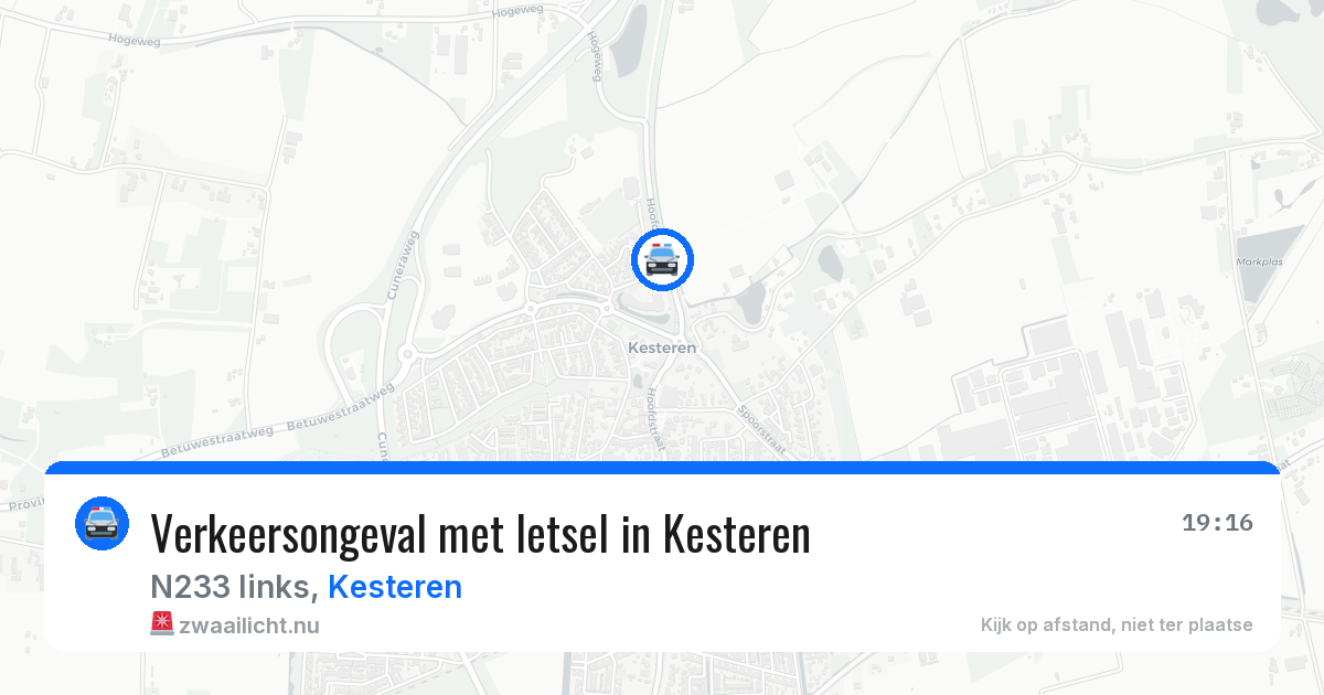 Verkeersongeval met letsel in Kesteren — 18 feb 2026