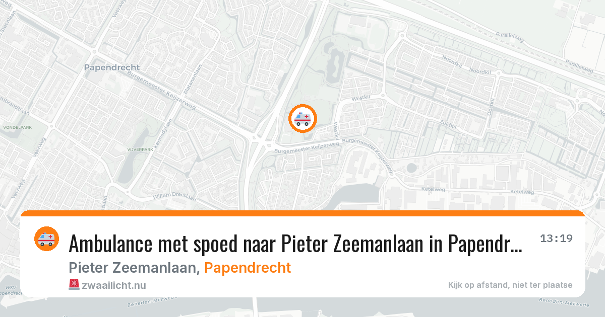 Ambulance met spoed naar Pieter Zeemanlaan in Papendrecht — 8 mei 2026