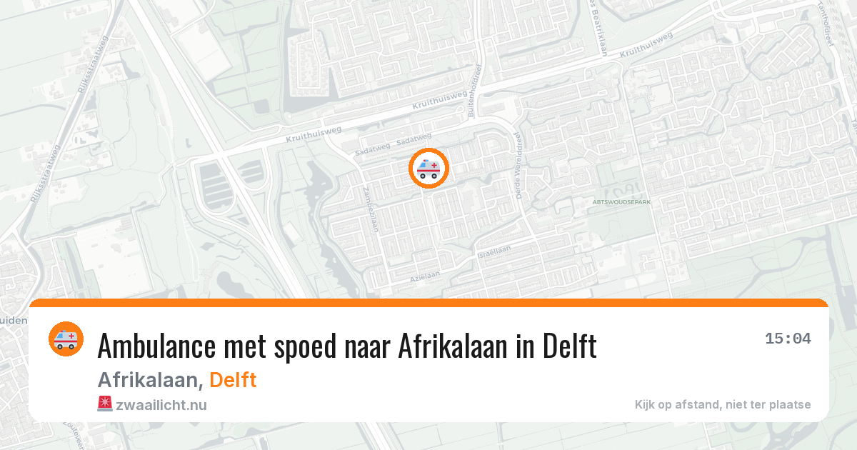 Ambulance met spoed naar Afrikalaan in Delft — 27 mei 2026