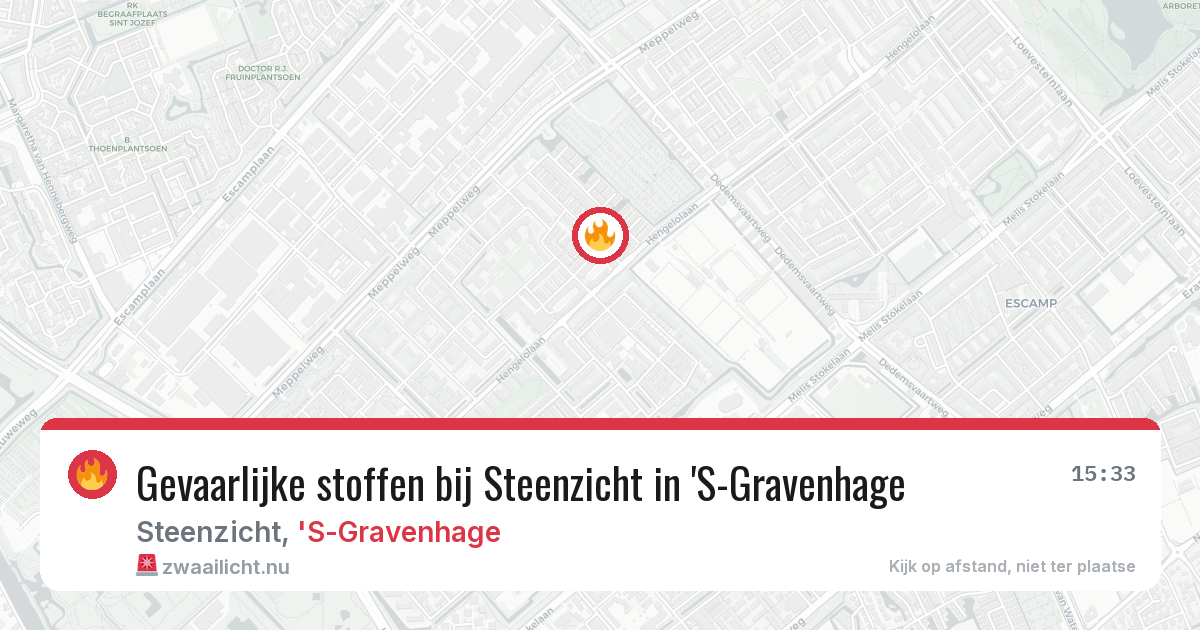 Gevaarlijke stoffen bij Steenzicht in 'S-Gravenhage — 17 jul 2026