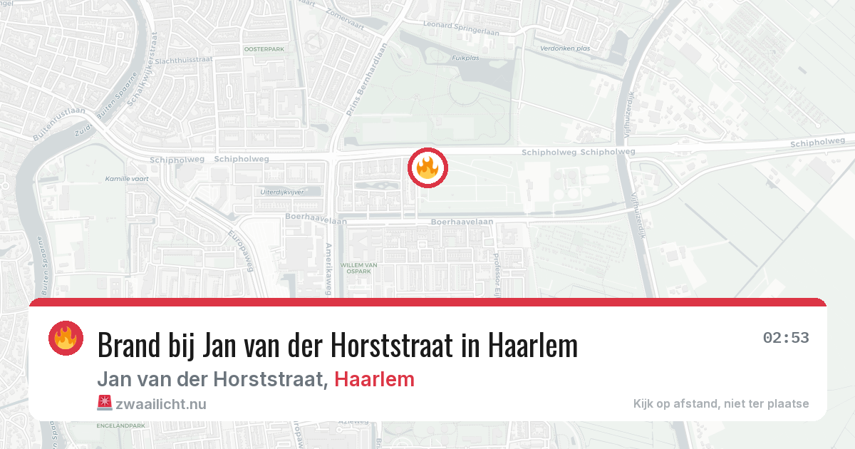 Brand bij Jan van der Horststraat in Haarlem — 27 mrt 2026