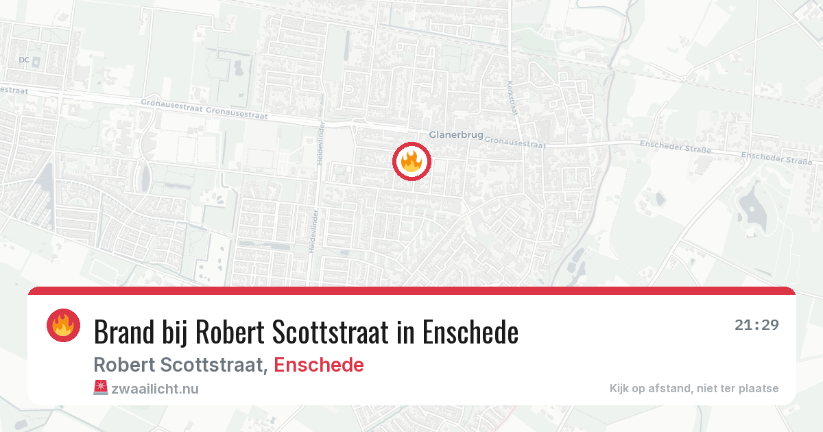 Brand bij Robert Scottstraat in Enschede — 9 jul 2026