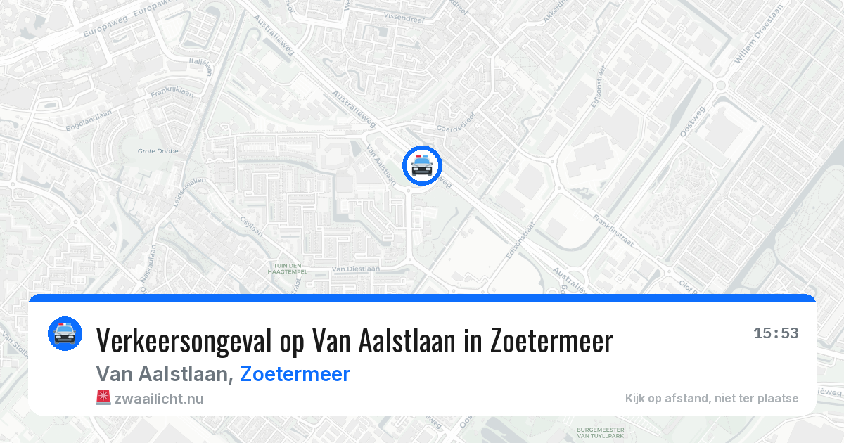 Verkeersongeval op Van Aalstlaan in Zoetermeer — 21 jan 2026