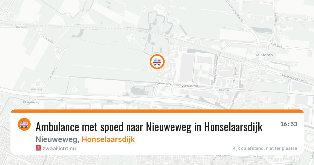Ambulance met spoed naar Nieuweweg in Honselaarsdijk — 4 jun 2026
