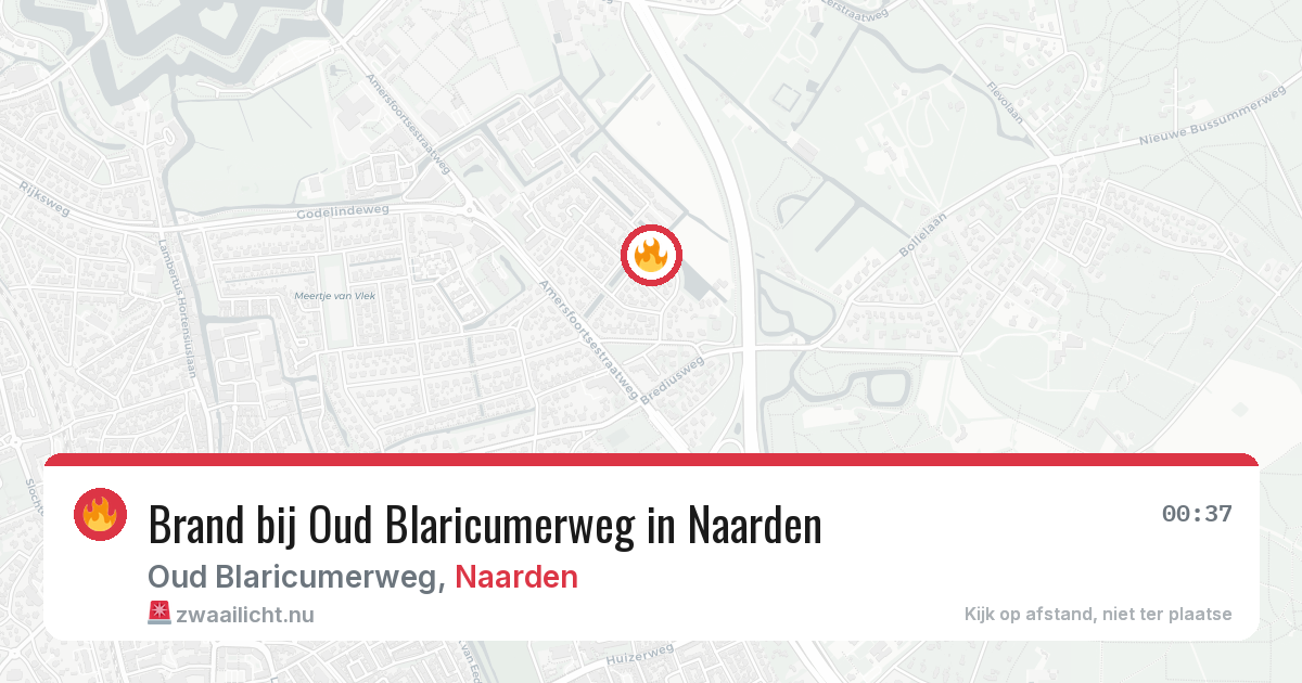 Brand bij Oud Blaricumerweg in Naarden — 17 mei 2026