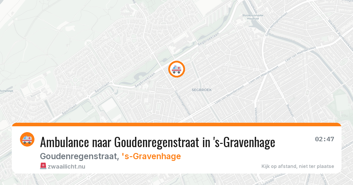 Ambulance naar Goudenregenstraat in 's-Gravenhage — 19 jul 2026