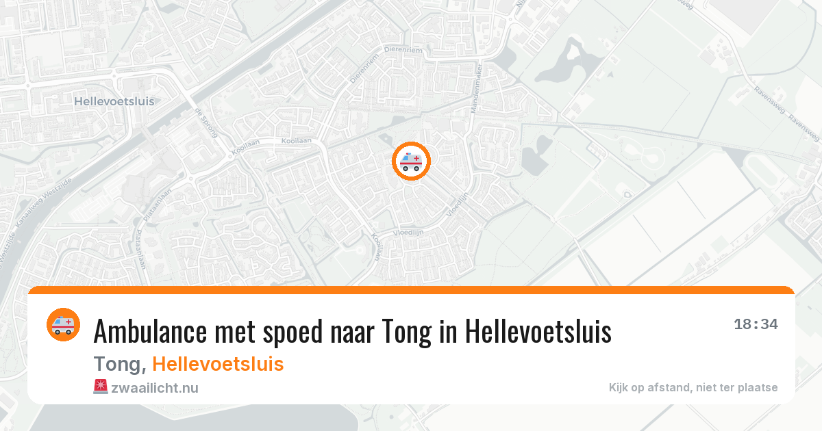 Ambulance met spoed naar Tong in Hellevoetsluis — 16 mei 2026