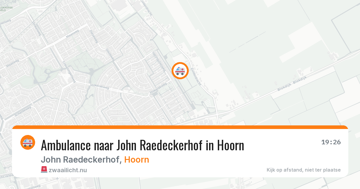 Ambulance naar John Raedeckerhof in Hoorn — 19 jul 2026
