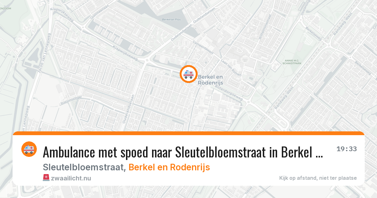 Ambulance met spoed naar Sleutelbloemstraat in Berkel en Rodenrijs — 13 jul 2026