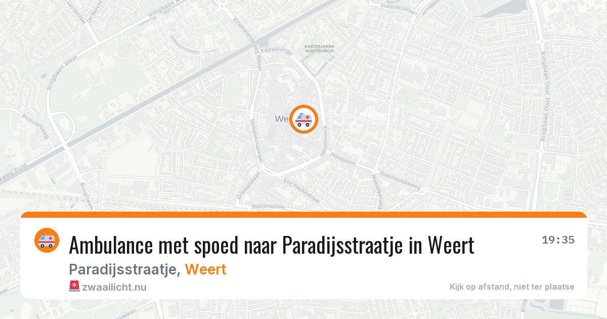 Ambulance met spoed naar Paradijsstraatje in Weert — 22 apr 2026