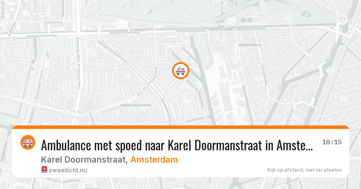Ambulance met spoed naar Karel Doormanstraat in Amsterdam — 27 jul 2026