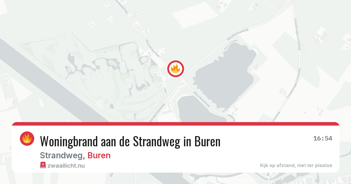 Woningbrand aan de Strandweg in Buren — 24 jul 2026