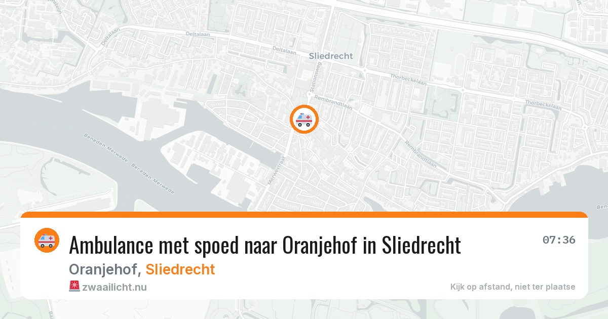 Ambulance met spoed naar Oranjehof in Sliedrecht — 18 jan 2026