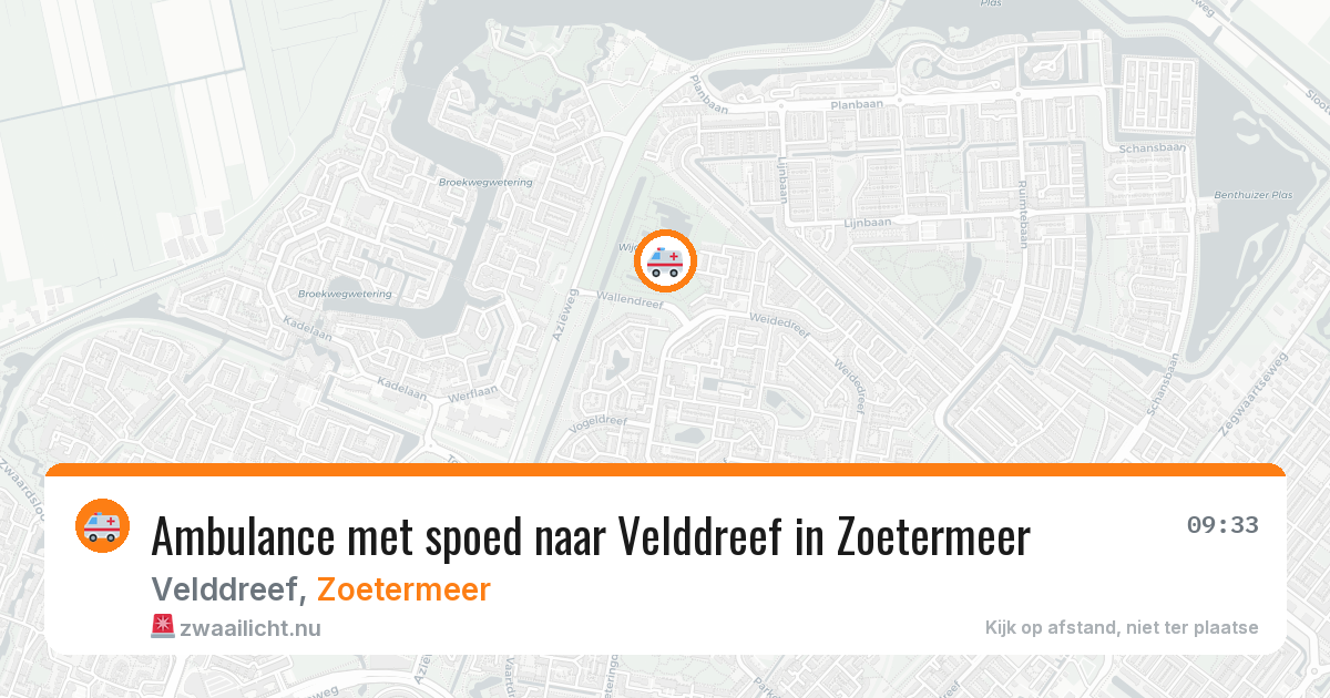 Ambulance met spoed naar Velddreef in Zoetermeer — 16 jul 2026